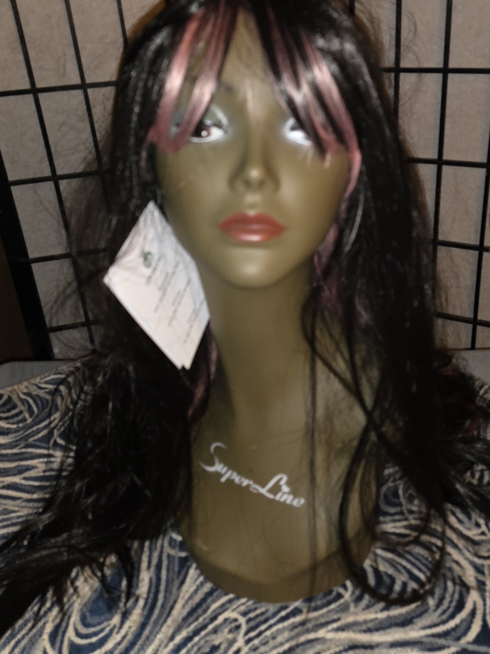 Swiking, Black Wig with Pink Highlights – Long Layered Style for Women